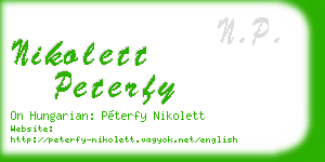 nikolett peterfy business card